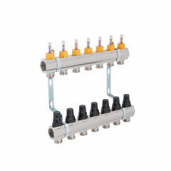 Коллектор с расходомерами SD Forte 1" 7 выходов SF001W7 Петрово