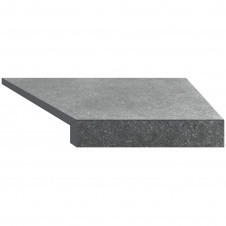 Фото - Aquaviva Угловой Г-образный элемент бортовой плитки Aquaviva Granito Gray, 595x345x50(20) мм (правый/45°) Aquaviva Угловой Г-образный элемент бортовой плитки Aquaviva Granito Gray, 595x345x50(20) мм (правый/45°)