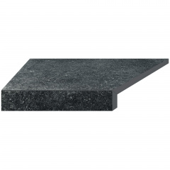 Aquaviva Угловой Г-образный элемент бортовой плитки Aquaviva Granito Black, 595x345x50(20) мм (левый/45°) Киев
