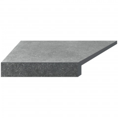 Aquaviva Угловой Г-образный элемент бортовой плитки Aquaviva Granito Gray, 595x345x50(20) мм (левый/45°) Тернополь