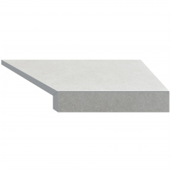 Aquaviva Угловой Г-образный элемент бортовой плитки Aquaviva Granito Light Gray, 595x345x50(20) мм (правый/45°) Ужгород