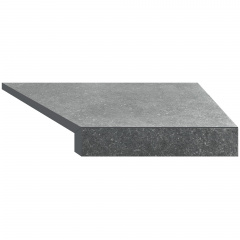 Aquaviva Угловой Г-образный элемент бортовой плитки Aquaviva Granito Gray, 595x345x50(20) мм (правый/45°) Вишневое