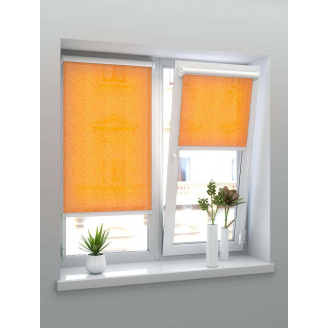 Ролети тканинні на вікна Ажур помаранчевий