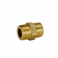 Ниппель латунный 3/8″НР х 3/8″НР штампованный под прокладку А0530А