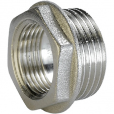 Футорка никелированная 1 1/2″НР х 1 1/4″ВР штампованная А0754А(нк)