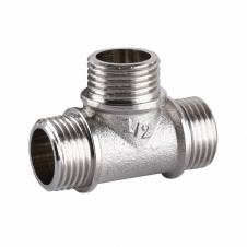 Тройник никелированный 1/2″НР х 1/2″УР х 1/2″НР штампованный А0214А(нк)