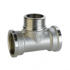 Тройник никелированный 3/4″ВР х 3/4″НРх 3/4″ВР штампованный А0252А(нк)