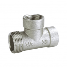 Тройник редукционный никелированный 3/4″ВР х 1/2″ВРх 1/2″ВР штампованный A0225А(нк)