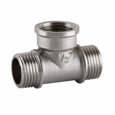 Тройник никелированный 1/2″НР х 1/2″ВР х 1/2″НР штампованный А0215А(нк)