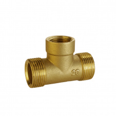 Тройник редукционный латунный 3/4″НР х 1/2″ВР х 3/4″НР штампованный A0224А