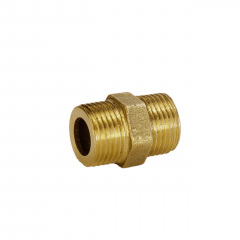Ниппель латунный 3/8″НР х 3/8″НР штампованный под прокладку А0530А Днепр