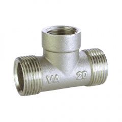 Тройник редукционный никелированный 3/4″НР х 1/2″ВРх 3/4″НР штампованный A0224А(нк) Суми