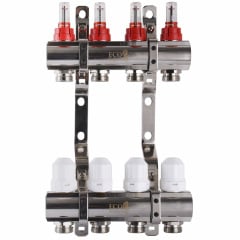 Коллектор с расходомерами, регуляторами и креплением ECO 001D 1″x4 Луцьк