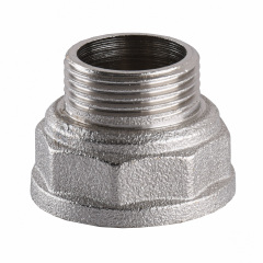 Редукционный переходник никелированный 1″ВР х 3/4″НР штампованный А0613А(нк) Стрий