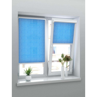 Ролети тканинні на вікна Ажур темно-блакитний