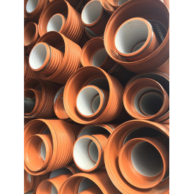Труба гофрована каналізація Plastimex з розтрубом та ущільнювачем 600x6000