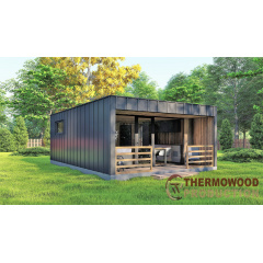 Модульний будинок 7,2х5,2м High Tech House 09 в стилі хай-тек від виробника ThermoWood Production Тернопіль