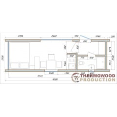 Модульний будинок 8,0х2,5м High Tech House 13 в стилі хай-тек від виробника ThermoWood Production Київ
