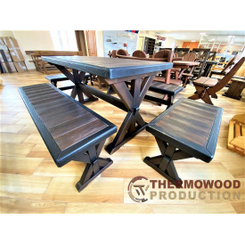 Мебель из массива термодерева с брашировкой от производителя Thermowood Production, комплект Furniture set -46
