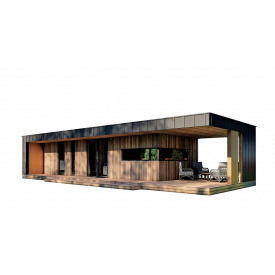Модульный дом 13,0х4,8м High Tech House 08 в стиле хай-тек от производителя ThermoWood Production