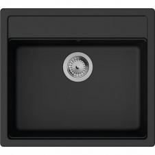 Hansgrohe Мойка кухонная S52, гранит, прямоуг., без крыла, 550х490х190мм, чаша- 1, встраиваемая, S520-F510, черный графит