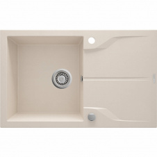 Deante Мойка кухонная Andante, гранит, прямоуг., с крылом, 780х490х194мм, чаша - 1, накладная, бежевый