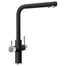 Franke Смеситель для кухни Neptune Clear Water, дл.излива - 220мм, поворотный, 1+1фильтр, хром-оникс