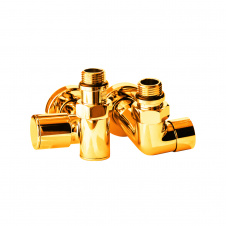 Кран угловой под ТЭН, 1/2&amp;amp;quot;х1/2&amp;amp;quot;, под золото, 2шт.