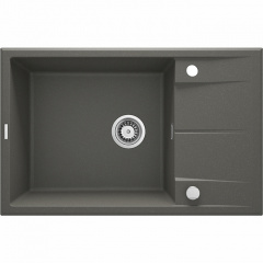 Deante Мойка кухонная Eridan, гранит, прямоуг., с крылом, 780х500х210мм, чаша - 1, накладная, антрацит Бушеве