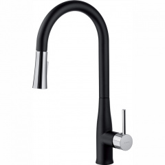 Deante Смеситель для кухни Lukrecja, дл.излива - 229мм, вытяжной, 1 рычаг, черный-хром Киев