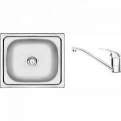 Deante Набор для кухни Doppio, стальная мойка ZEN_X103 + смес. BYU_060M, сталь Киев