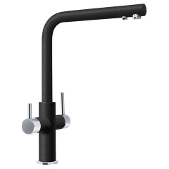 Franke Смеситель для кухни Neptune Clear Water, дл.излива - 220мм, поворотный, 1+1фильтр, хром-оникс Конотоп
