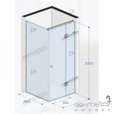 Душевая кабина Weston WK3 900x900x2000 черный/прозрачное стекло, ручка кноб