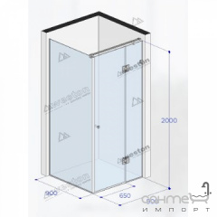 Душевая кабина Weston WK3 900x900x2000 черный/прозрачное стекло, ручка кноб Житомир