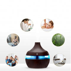 Увлажнитель воздуха Humidifier 300 мл с разноцветной подсветкой 7 цветов USB ночник диффузер с функцией аромо-лампы Темное дерево Буча