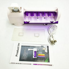 Диспенсер зубної пасти та стерилізатор з тримачем для щіток акумуляторний Micro Clean JX008 Toothbrush Sterilizer Білий з Фіолетовим Обухів