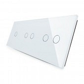 Сенсорний Wi-Fi вимикач Livolo ZigBee 5 каналів (1-2-2) білий скло (VL-C701Z/C702Z/C702Z-11)