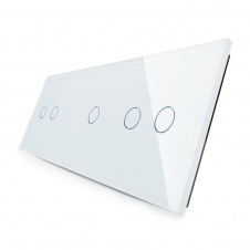 Сенсорний Wi-Fi вимикач Livolo ZigBee 5 каналів (2-1-2) білий скло (VL-C702Z/C701Z/C702Z-11)