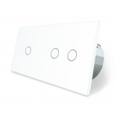 Сенсорний Wi-Fi вимикач Livolo ZigBee 3 каналу (1-2) білий скло (VL-C701Z/C702Z-11)