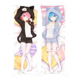 Подушка обіймашка Bioworld Дакімакура Рем / Рам Життя в альтернативному світі з нуля 150х50см (18656)