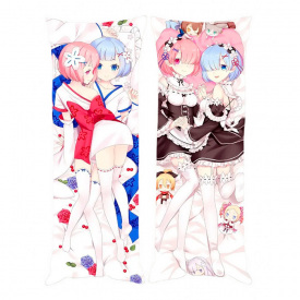 Подушка обіймашка Bioworld Дакімакура Рем / Рам Життя в альтернативному світі з нуля v2 150х50см (18659)