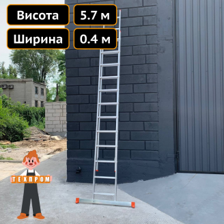 Двухсекционная лестница 2 х 12 ступеней Техпром