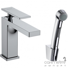 Смеситель для раковины с гигиеническим душем Hansgrohe Tecturis E 110 73210000 хром