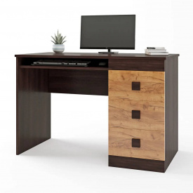 Письмовий стіл Еверест Венге темний + дуб крафт золотий (110х55х75 см)