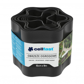 Бордюры газонний хвилястий /чорний/ 15 см x 9 м Cellfast