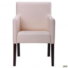 М'яке крісло АМФ Лорд ніжки дерев'яні венге шкірозамінник сидіння бежевий