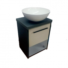 Пластиковая тумба подвесная Mikola-M Лями 3 в 1 50 см с чашей Mona Антрацит