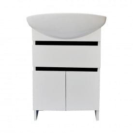 Пластиковая тумба с верхним ящиком и умывальником Mikola-M Атлант 65 см Белый
