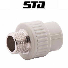 Муфта із зовнішнім різьбленням STA d20*3/4н (сталь), Україна.