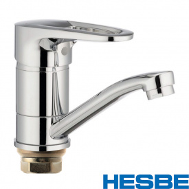 Смеситель для умывальника елка на гайке HESBE OPUS (Chr-555) 15cm